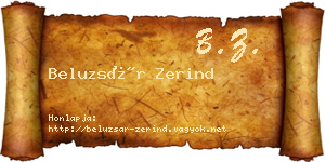 Beluzsár Zerind névjegykártya